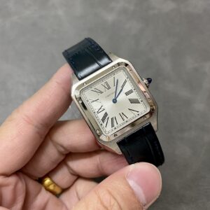 Cartier 31.4mm x 43.5mm Santos Watch with Sliver Roman Numeral Dial