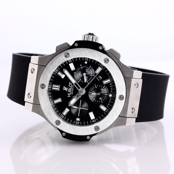 Hublot Big Bang 301.SM.1770.RX Men’s Silver Case 44mm Stainless Steel with Black Dial and Rubber Strap. - Image 3