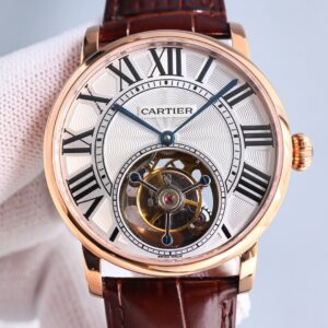 Cartier Rotonde de Cartier Tourbillon W1556215 Watch with White Dial 45mm