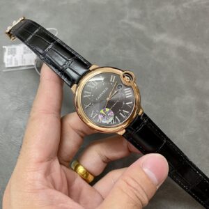 WGBB0050 Cartier 40mm Ballon Bleu Automatic Watch with Roman Numeral Dark Grey Dial and Smooth Bezel