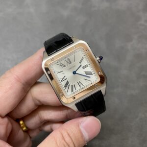 W2SA0017 Cartier 33.9mm x 46.6mm Santos Watch with Sliver Roman Numeral Dial