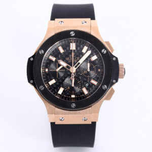 Hublot Big Bang 301.PM.1780.RX Men’s Rose Gold Case 44mm Stainless Steel with Black Dial and Rubber Strap.