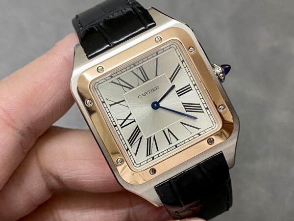 W2SA0017 Cartier 33.9mm x 46.6mm Santos Watch with Sliver Roman Numeral Dial - Image 3
