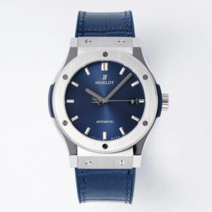 Hublot 42mm with Blue Dial and Blue Leather Strap