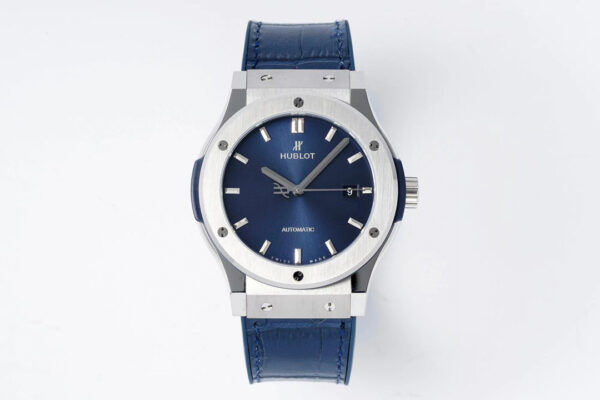 Hublot 42mm with Blue Dial and Blue Leather Strap