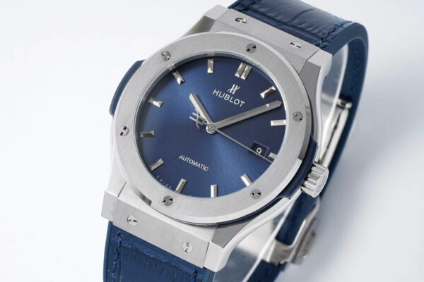 Hublot 42mm with Blue Dial and Blue Leather Strap - Image 2