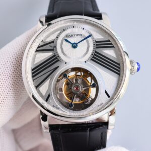 Cartier Rotonde de Cartier Tourbillon W1556210 Watch with White Dial 45mm