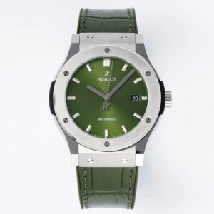 Hublot 42mm with Green Dial and Green Leather Strap