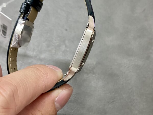 Cartier 27.5mm Santos Watch with Sliver Roman Numeral Dial - Image 8