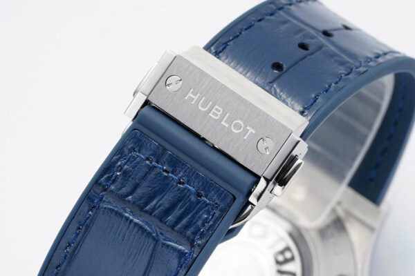 Hublot 42mm with Blue Dial and Blue Leather Strap - Image 8