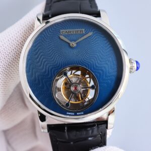 Cartier Rotonde de Cartier Tourbillon Watch with blue Dial 45mm