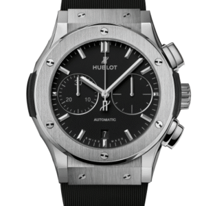 Hublot 45mm with Black Dial and Black Rubber Strap